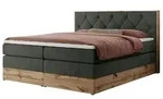 Boxspringbett mit Bettkasten Veneto King , grau , Ma&szlig;e (cm): B: 208 H: 115