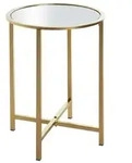 Beistelltisch , gold , Ma&szlig;e (cm): H: 53 &Oslash;: 39
