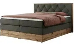 Boxspringbett mit Bettkasten Veneto King , grau , Ma&szlig;e (cm): B: 188 H: 115