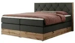 Boxspringbett mit Bettkasten Veneto King , grau , Ma&szlig;e (cm): B: 188 H: 115