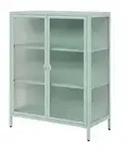 Vitrine Milea , gr&uuml;n , Ma&szlig;e (cm): B: 80 H: 101,5 T: 40.0