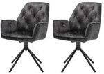by Living Armlehnenstuhl 2er-Set Sarina , grau , Ma&szlig;e (cm): B: 59,5 H: 89