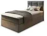 MASSENO Boxbett mit Bettkasten Glos , grau , Ma&szlig;e (cm): B: 90 H: 98