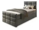 MASSENO Boxbett mit Bettkasten Amon , grau , Ma&szlig;e (cm): B: 80 H: 98