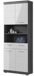 Hochschrank SCHLOONSEE Breite 74cm 4 T&uuml;ren 1 Schubkasten 2 offene F&auml;cher 