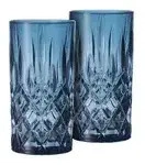 Nachtmann Longdrinkgl&auml;ser 2er Set Noblesse , blau , Glas , Ma&szlig;e (cm): B: 7,8 H: