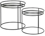 Beistelltisch 2er Set Harra , schwarz , Ma&szlig;e (cm): H: 48 &Oslash;: 52
