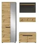 Garderobenkombination Canu , holzfarben , Ma&szlig;e (cm): B: 160 H: 190