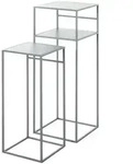 Beistelltisch 2er-Set , grau , Ma&szlig;e (cm): B: 30 H: 85