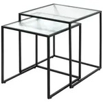Beistelltisch 2er Set Hanau , transparent/klar , Ma&szlig;e (cm): B: 45 H: 49