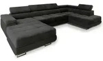MASSENO Wohnlandschaft mit Schlaffunktion Casone , schwarz , Ma&szlig;e (cm): B: 345 H: 90