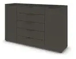 Sideboard Frome , schwarz , Ma&szlig;e (cm): B: 160 H: 100