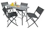 Gartenm&ouml;bel 5er-Set , schwarz , Ma&szlig;e (cm): B: 110 H: 72