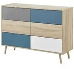 Kommode Cabia , mehrfarbig , Ma&szlig;e (cm): B: 120 H: 87 T: 40.0