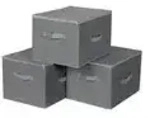 Aufbewahrungsbox 3er-Set , grau , Polypropylen , Ma&szlig;e (cm): B: 40 H: 25