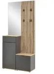 Kompaktgarderobe Rovereto , grau , Ma&szlig;e (cm): B: 88 H: 195 T: 35.0