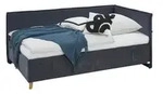Polsterbett mit trendiger Kederumrahmung Fun , blau , Ma&szlig;e (cm): B: 153 H: 90