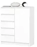 Highboard 80 cm breit Kuran , wei&szlig; , Ma&szlig;e (cm): B: 80 H: 97