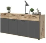 Sideboard Monsano , grau , Ma&szlig;e (cm): B: 200 H: 91 T: 40.0