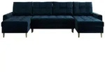 Wohnlandschaft mit Schlaffunktion Astra , blau , Ma&szlig;e (cm): B: 290 H: 75