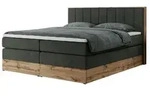 Boxspringbett mit Bettkasten Bellissimo King , grau , Ma&szlig;e (cm): B: 168 H: 115
