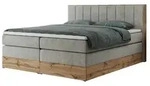 Boxspringbett mit Bettkasten Bellissimo King , grau , Ma&szlig;e (cm): B: 168 H: 115