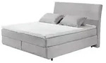 Boxspringbett Kent , grau , Ma&szlig;e (cm): B: 185 H: 126