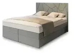 MASSENO Boxbett mit Bettkasten Trani , grau , Ma&szlig;e (cm): B: 180 H: 115