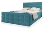 MASSENO Boxbett mit Bettkasten Slat , blau , Ma&szlig;e (cm): B: 140 H: 98