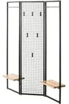 Standgarderobe Reggio , schwarz , Metall,Holzwerkstoff , Ma&szlig;e (cm): B: 133 H: 175