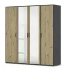 Dreht&uuml;renschrank Yarm , grau , Ma&szlig;e (cm): B: 187 H: 194