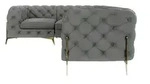 S-STYLE Chesterfield Ecksofa Natalie , grau , Ma&szlig;e (cm): B: 264 H: 75