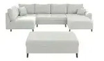S-STYLE Wohnlandschaft mit Hocker Lars , wei&szlig; , Ma&szlig;e (cm): B: 310 H: 81