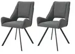 Stuhl 2er Set , grau , Ma&szlig;e (cm): B: 56 H: 91