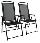 Gartenstuhl 2er-Set , grau , Ma&szlig;e (cm): B: 61 H: 105