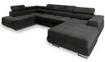 MASSENO Wohnlandschaft mit Schlaffunktion Casone , schwarz , Ma&szlig;e (cm): B: 345 H: 90