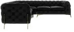 S-STYLE Chesterfield Ecksofa Natalie , schwarz , Ma&szlig;e (cm): B: 264 H: 75