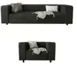 S-STYLE Polstergarnitur 3+1 Oskar , schwarz , Ma&szlig;e (cm): B: 175 H: 65