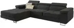 MASSENO Ecksofa mit Schlaffunktion Elma , schwarz , Ma&szlig;e (cm): B: 280 H: 90