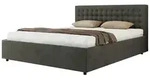 Polsterbett 140x200 Grau mit Bettkasten Pavo Classic , grau , Ma&szlig;e (cm): B: 148 H: