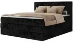 Boxspringbett mit Bettkasten Tiliano King , schwarz , Ma&szlig;e (cm): B: 186 H: 119