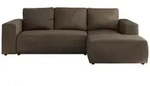 Ecksofa Beige mit Schlaffunktion Trentino , braun , Ma&szlig;e (cm): B: 266 H: 89