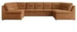 Wohnlandschaft mit Schlaffunktion Comodo , orange , Ma&szlig;e (cm): B: 340 H: 93