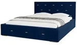 Polsterbett mit Stauraum Gwithian , blau , Ma&szlig;e (cm): B: 155 H: 100