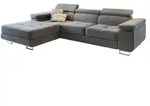 MASSENO Ecksofa mit Schlaffunktion Elma , grau , Ma&szlig;e (cm): B: 280 H: 90