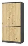 Dreht&uuml;renschrank 90 cm breit Valentina , mehrfarbig , Ma&szlig;e (cm): B: 90 H: 180