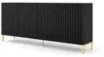 Sideboard , schwarz , Ma&szlig;e (cm): B: 200 H: 87