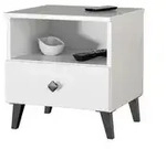 Nachttisch 40 cm breit Lina , wei&szlig; , Ma&szlig;e (cm): B: 40 H: 43