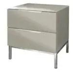 Nachtkommode mit 2 Sch&uuml;ben Vitreo Neo , beige , Ma&szlig;e (cm): B: 45 H: 46 T:...