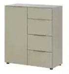 Sideboard Vitreo Neo , beige , Ma&szlig;e (cm): B: 90 H: 99 T: 40.0